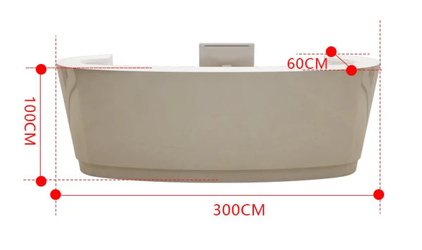 Modern Beauty Salon Half Round Office White Reception Desk Hotel Front Desk