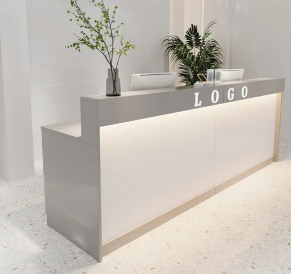 Custom LOGO Clothing Store Checkout Counter Front Reception Desk for Beauty Salon
