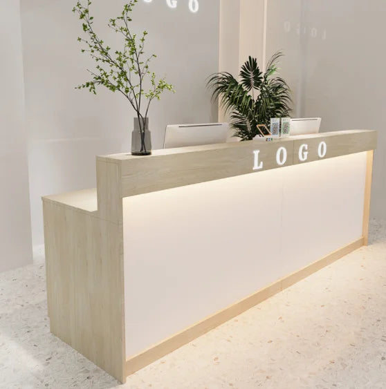 Custom LOGO Clothing Store Checkout Counter Front Reception Desk for Beauty Salon