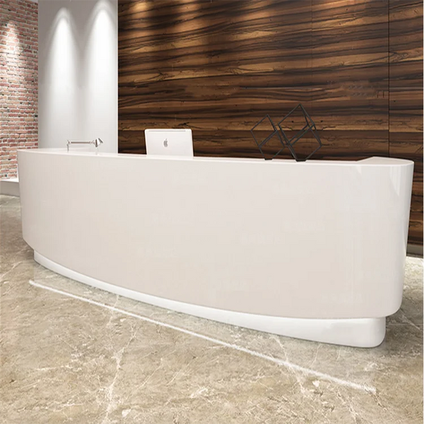 Modern Beauty Salon Half Round Office White Reception Desk Hotel Front Desk