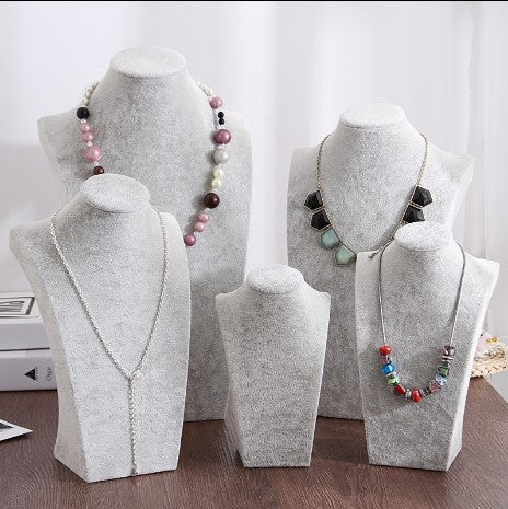 velvet mannequin necklace and earring bust stands