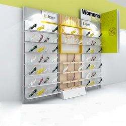 Custom Wooden Slatwall Shoe Display Shelf