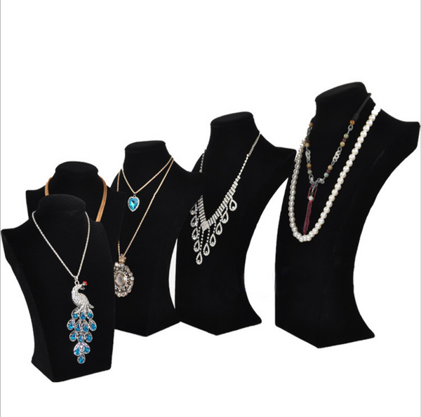 velvet mannequin necklace and earring bust stands