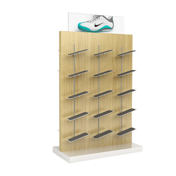 Custom Wooden Slatwall Shoe Display Shelf