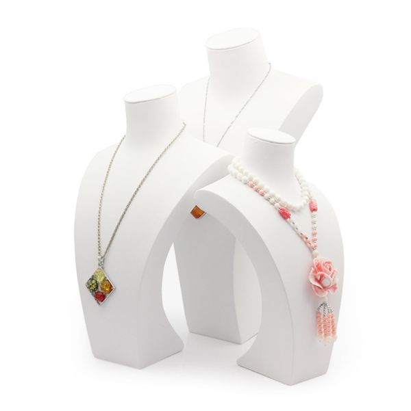 velvet mannequin necklace and earring bust stands