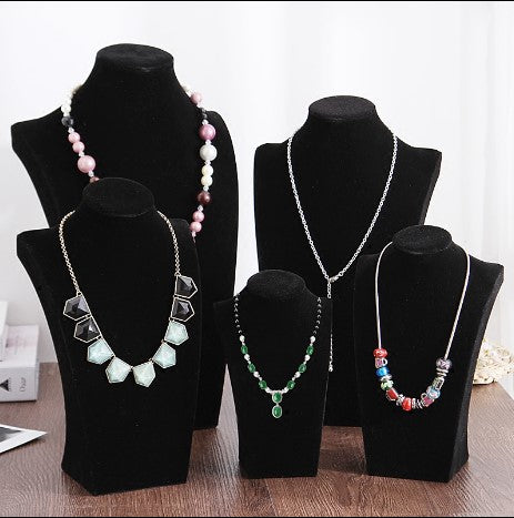 velvet mannequin necklace and earring bust stands